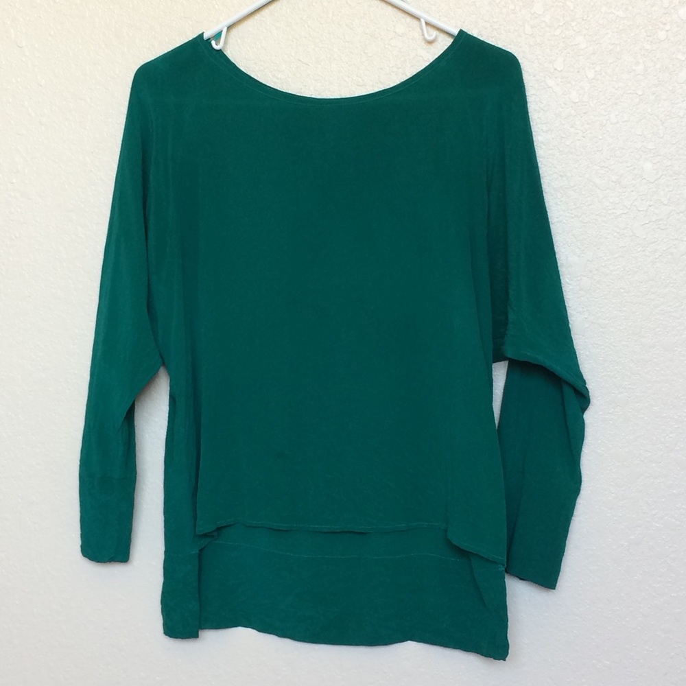 Anthropologie Sunday in Brooklyn Green Silk Top